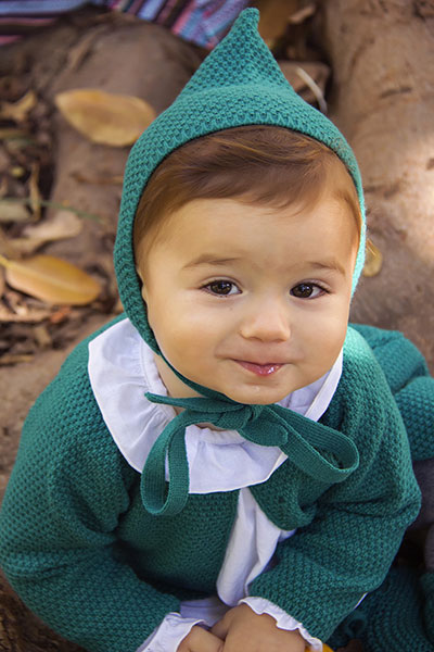 capota verde moda infantil